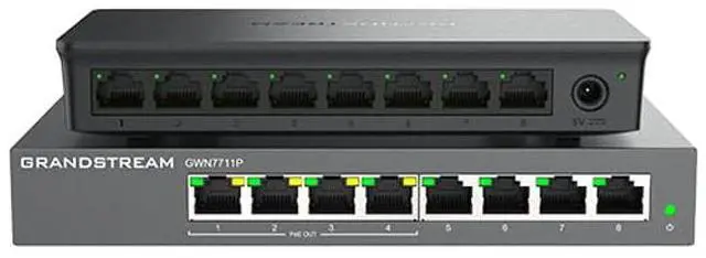 Alt view image 2 of 2 - Grandstream GWN7711 | 8-Port Gigabit Ethernet Layer 2 Lite Managed Network Switch | Desktop/Wall-Mount | Plastic Case