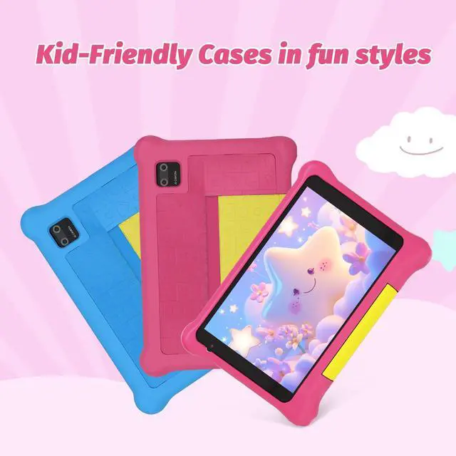 Alt view image 2 of 5 - URAO Kids Tablet, Android Tablet for Kids 7 inch Quad-Core with Case, 32GB 128GB TF Card Expandable for Toddler Children, Parental Control, Dual Camera, WiFi,Gift