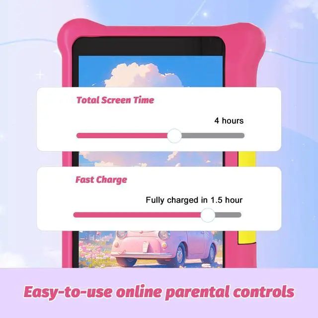 Alt view image 3 of 5 - URAO Kids Tablet, Android Tablet for Kids 7 inch Quad-Core with Case, 32GB 128GB TF Card Expandable for Toddler Children, Parental Control, Dual Camera, WiFi,Gift