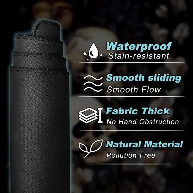 Alt view image 4 of 5 - FXIANGWL XXL Gaming Mouse Pad, Extra Large Waterproof Desk Mat for Office Gaming, Non-Slip Rubber Base Durable Stitched Edge, Easy to Clean, Deer Skull American Flag