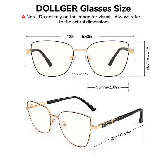 Alt view image 4 of 5 - Dollger Blue Light Glasses For Woman Fashion Computer Gaming Eyeglasses Cat Eye Matal Bluelight Blocking Glasses