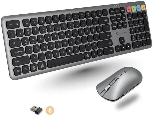 Main image of X9 Wireless Bluetooth Keyboard and Mouse Combo (Bluetooth, 2.4Ghz, USB C Wired) - Multi-Device Rechargeable Slim Keyboard and Mouse for Laptop, Windows, PC, Mac, iPad iOS, Android