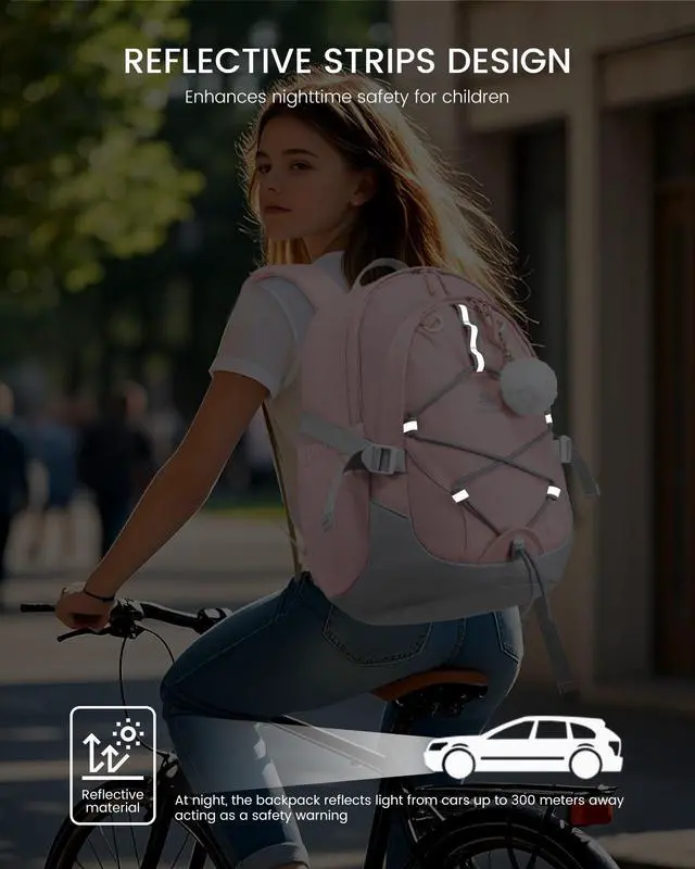 Alt view image 5 of 5 - LOVEVOOK School Backpack for Teen Girls, Waterproof Student Backpack Purse, Cute Kid Bookbag with Chest Strap, Back to School Backpacks Fit 15.6 Inch Laptop, College Travel Back Pack Casual Daypack