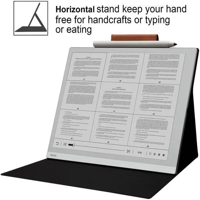 Alt view image 4 of 5 - GOVTVA Magnetic Stand Case for Onyx Boox Tablet Go 10.3 (2024 Released) Ultra-Thin Lightweight Leather Cover with Magnetic Pen Buckle, Auto Sleep/Wake, Magnetic Closure (Brown)