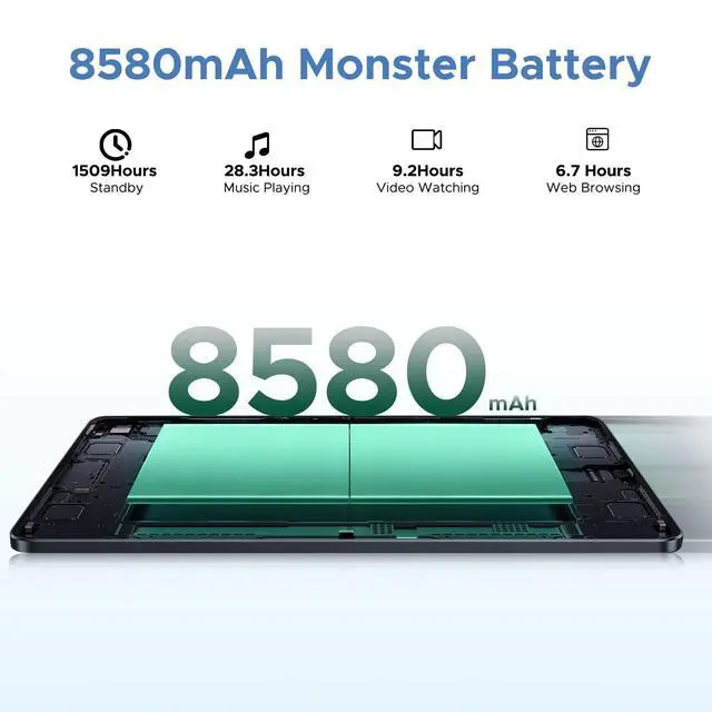 Alt view image 4 of 5 - DOOGEE U11 Pro Android 15 Tablet, 11 inch Tablet,30GB+256GB/2TB TF Octa-Core,90Hz Display, 8580mAh,1080P, Bluetooth 5.0+5G WiFi,Widevine L1,13MP+5MP, Face ID/OTG