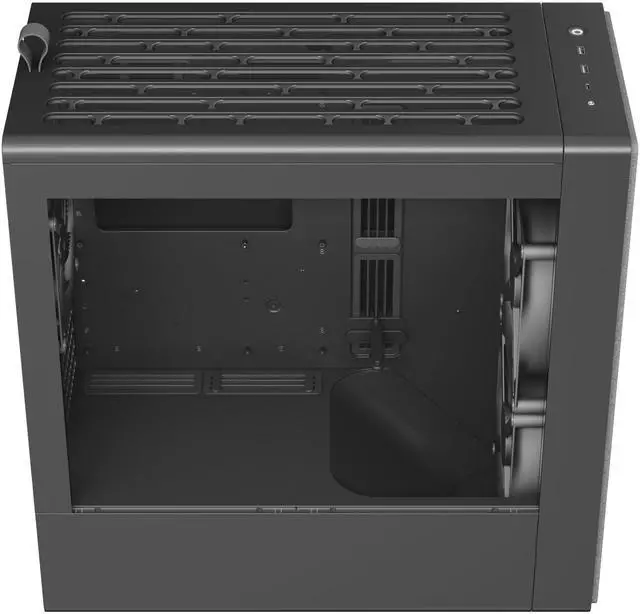 Alt view image 4 of 5 - HAVN BF 360 Flow High Airflow ATX Mid Tower PC Case, Semi-Open SGCC Steel Frame, SimpliCable Cable Management, 2X 180mm Fan, 1x 140mm Fan 360mm Radiator Mounts, Magnetic Panels  Black