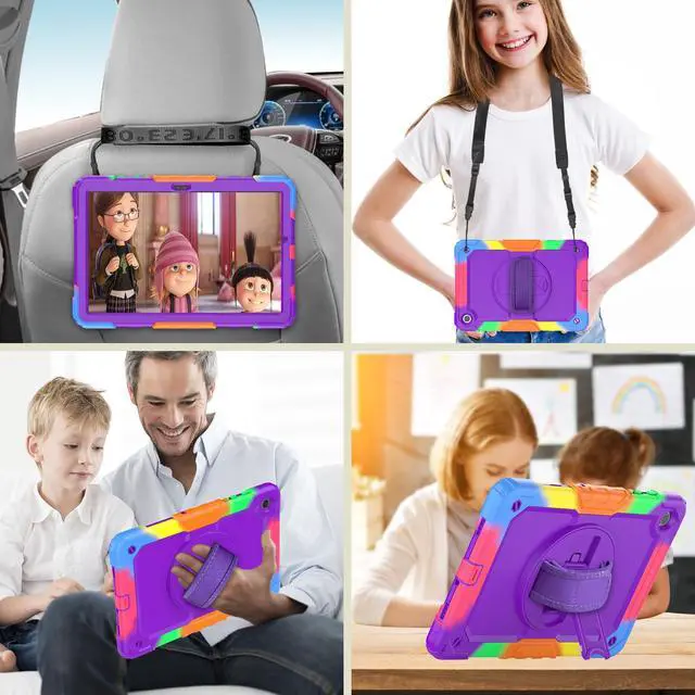 Alt view image 4 of 5 - Herize Case for Tab A9 Plus 11 Inch with Screen Protector | SM-X210/X215/X216 Case for Kids Girls | Shockproof Rugged Protective Cover with Stand Hand Grip Shoulder Strap for Samsung Galaxy Tab A9+