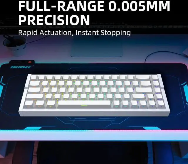 Alt view image 4 of 5 - IROK MG68ACE 68 Keys Wired Magnetic Switch Keyboard, Aluminum Alloy Body, 8K Low Latency, Hot Swappable ARGB, Web Driver,Rapid Trigger Customizable Gaming Keyboard(White)