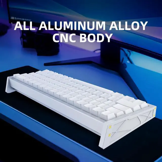 Alt view image 3 of 5 - IROK MG68ACE 68 Keys Wired Magnetic Switch Keyboard, Aluminum Alloy Body, 8K Low Latency, Hot Swappable ARGB, Web Driver,Rapid Trigger Customizable Gaming Keyboard(White)