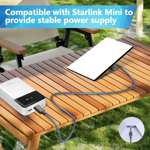 Alt view image 2 of 5 - ABOUSHE Starlink Mini Cable 6.5FT, USB C to DC Power Cable 100W Input USB Type C to DC Cable for Starlink Mini Work with 65W+ Power Bank and PD Charger Waterproof