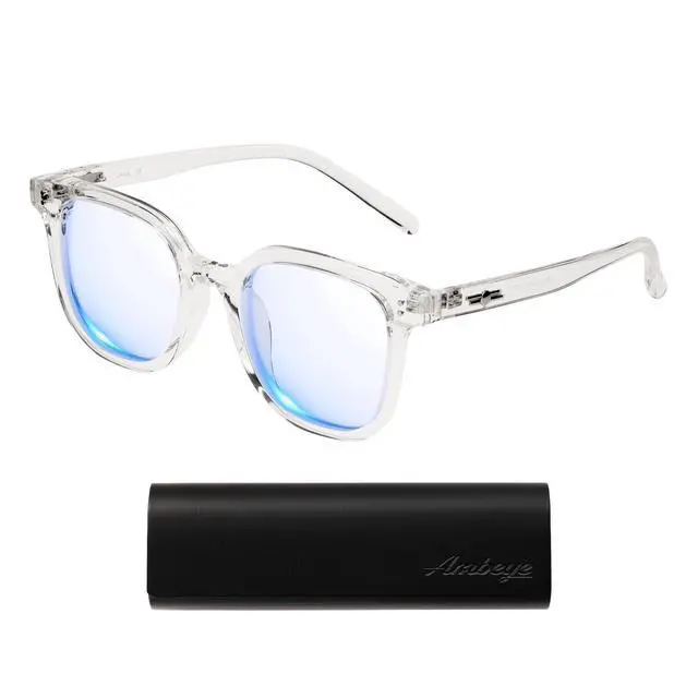 Alt view image 2 of 5 - AMBEYE TR90 Oversized Blue Light Blocking Glasses for Gaming, Office & Reading, Anti UV Protective Glasses for Drivers, Outdoor Activities, Men & Women(Clear)