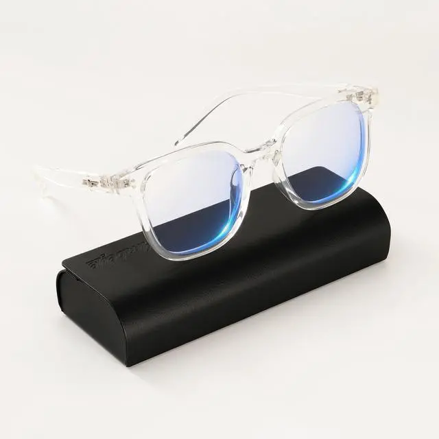 Alt view image 5 of 5 - AMBEYE TR90 Oversized Blue Light Blocking Glasses for Gaming, Office & Reading, Anti UV Protective Glasses for Drivers, Outdoor Activities, Men & Women(Clear)