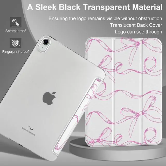 Alt view image 3 of 5 - MecBevia Case for iPad (A16) 11th Generation 11 Inch (2025), iPad 10th Generation 10.9 Inch (2022), Hard PC Back Cover, Auto Wake/Sleep, Sparkly Bows