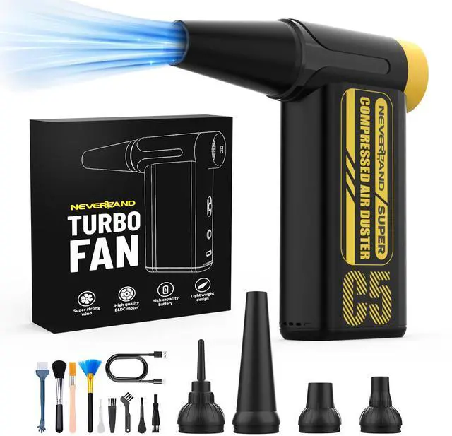 Main image of NEVERLAND Compressed Air Duster - 240000RPM Electric Duster, 8-Gear Rechargeable Air Blower, Replace Canned Air, Cordless Mini Turbo Fan Jet Blower for Computer, Keyboard, Home, Car Cleaning & Outdoor
