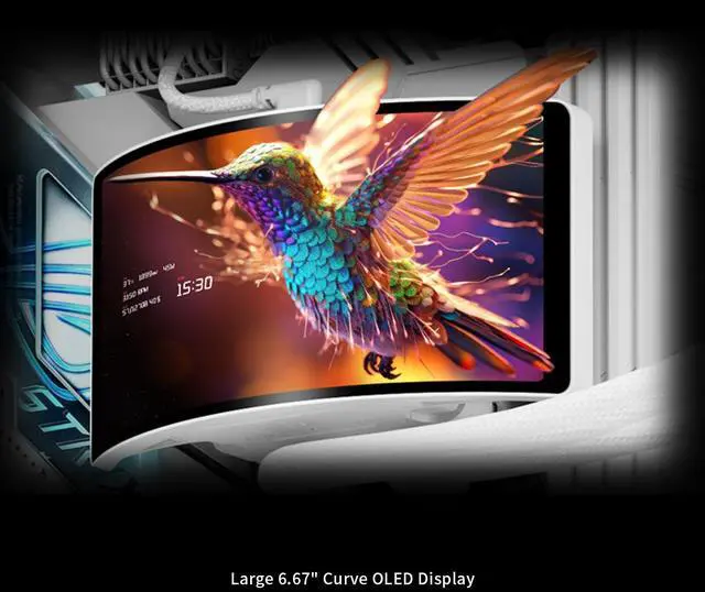 Alt view image 5 of 5 - Thermalright Rainbow Vision 360 Turbo ARGB White 360mm Aio Cooler, 60HZ Curved Screen with 2400x1080 Resolution,for AM4/AM5,Intel LGA1851/1700,6.67in 3D with Magnetic Suction Screen,3000RPM Fan Speed