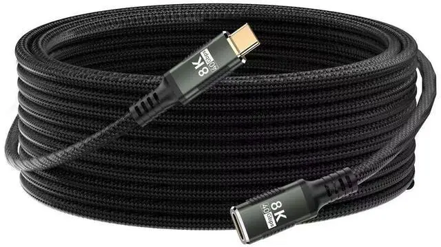 Main image of KMMXXCPM USBC Extension Cable Long 10FT,Compatible with Thunderbolt 5 Extender 40Gbps Data Transfer, USB c Male to USB c Female Cable, 8K Display/PD 240W, for Thunderbolt 4/3/USB 5/4/SSD,eGPU.
