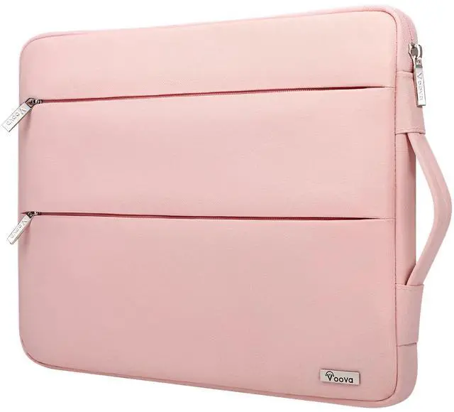 Main image of Voova 15.6 16 Inch Laptop Sleeve Case Compatible with MacBook Pro 16 M1/M2/M3/M4 Max 2019-2025, 15.6-16 Hp Lenovo Acer Asus, Waterproof Slim Computer Bag Cover with Handle, Pink