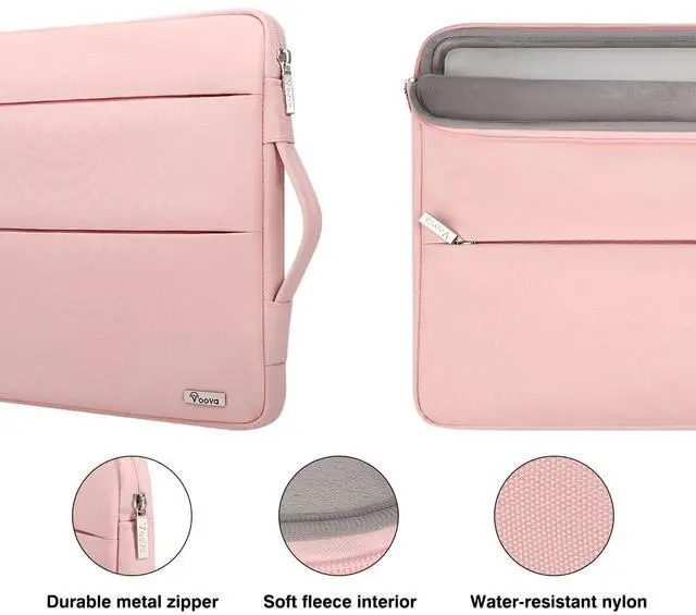Alt view image 5 of 5 - Voova 15.6 16 Inch Laptop Sleeve Case Compatible with MacBook Pro 16 M1/M2/M3/M4 Max 2019-2025, 15.6-16 Hp Lenovo Acer Asus, Waterproof Slim Computer Bag Cover with Handle, Pink