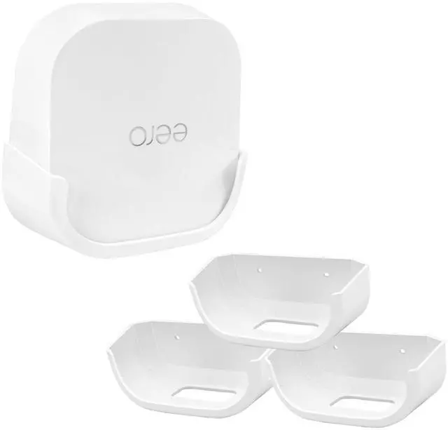 Main image of Huafly 3Pcs Screwless Wall Mount Bracket for eero 7 WiFi, VHB Stick On Holder, Strong Adhesive Holder, No Tools No Drilling No Hole-White (eero 7 Mount,3Pcs)