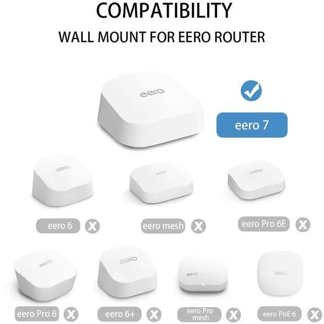 Alt view image 4 of 5 - Huafly 3Pcs Screwless Wall Mount Bracket for eero 7 WiFi, VHB Stick On Holder, Strong Adhesive Holder, No Tools No Drilling No Hole-White (eero 7 Mount,3Pcs)