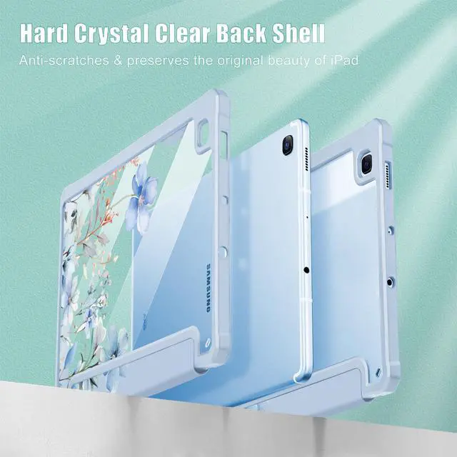 Alt view image 4 of 5 - May Chen for Samsung Galaxy Tab S6 Lite Case 10.4 Inch 2024/2022/2020 - Built-in Pencil Holder with Shockproof Cover Clear Transparent Back Shell Auto Wake/Sleep, Wild Flowers