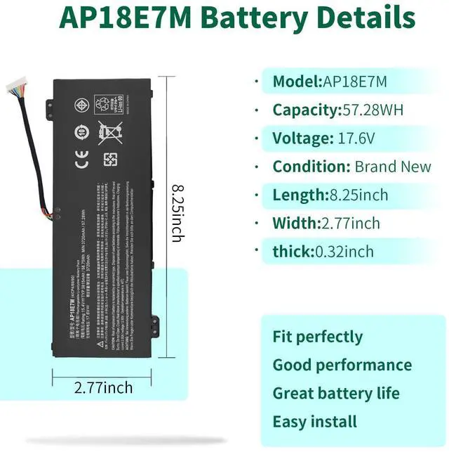 Alt view image 2 of 5 - DMKAOLLK AP18E7M AP18E8M Battery for Acer Predator Helios 300 PH315-52 PH315-53 PH317-53 Predator Triton 300 PT315-51 Nitro 5 AN517-52 AN517-51 AN515-54 AN515-43 Nitro 7 AN715-51 Aspire 7 A715-74G