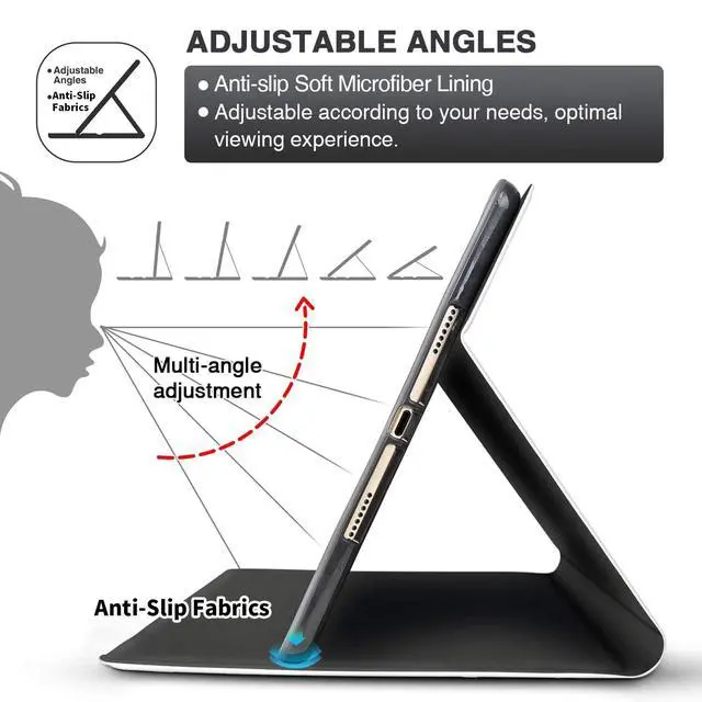 Alt view image 3 of 5 - BEOTIWAD for 10.1" Amazon Fire HD 10 Tablet (13th/11th Generation, 2023/2021 Release),PU Leather Multi-Angle Anti Slide Stand Cases with Auto Wake/Sleep,Cow with Purple Flowers