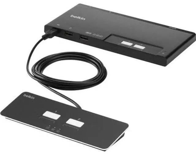 Main image of Belkin KM Switchbox - 2 Computer(s) - 1 Local User(s) - 3 x USB - Desktop, Under Table - TAA Compliant
