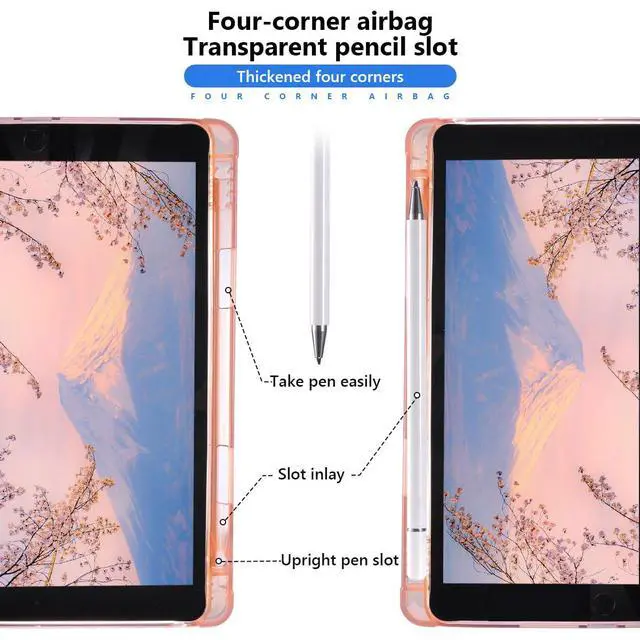 Alt view image 2 of 5 - JOYLAND Lovely Bow Tulip Case for iPad (A16) 11th Generation 2025 11" /iPad 10th Generation 2022 10.9" with Pencil Holder Girly Pink Leather Case Soft TPU Tablet Shockproof Cover Auto Wake/Sleep