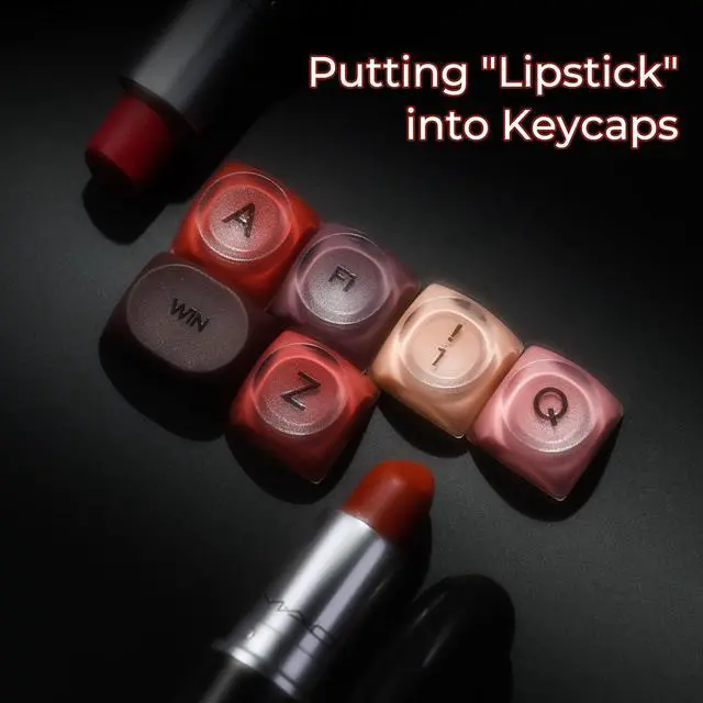 Alt view image 3 of 5 - OHY PBT Keycaps, XVX Berry Kiss Theme Red Jelly HOA Profile Key Cap, 132-Key Cute Custom Keycaps (for Mechanical Keyboards with Cherry/Gateron MX Switches)-Lipstick