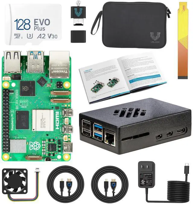 Main image of Vilros Raspberry Pi 5 Starter Kit MAX - Turbo Cooled Aluminum - (128GB Edition) - (8GB RAM)