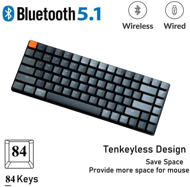 Alt view image 2 of 5 - Keychron K3 Version 2, 75% Layout 84 Keys Ultra-Slim Wireless Bluetooth/USB Wired Mechanical Keyboard with White Backlit, Hot-Swappable Low-Profile Keychron Optical Brown Switch for Mac Windows