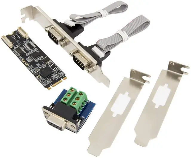 Alt view image 5 of 5 - IO CREST 2 Port RS-232 DB9 Serial M.2 B+M Key Controller Card SI-ADA15070