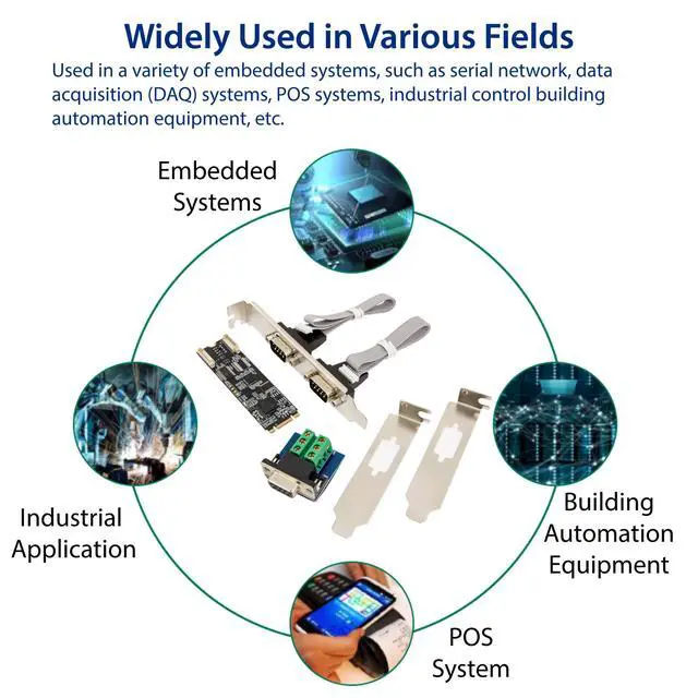 Alt view image 4 of 5 - IO CREST 2 Port RS-232 DB9 Serial M.2 B+M Key Controller Card SI-ADA15070