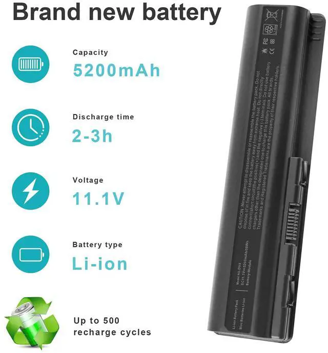 Alt view image 3 of 5 - 58Wh Laptop Battery for HP DV4 DV5 DV6 G50 G60 G60T-200 CTO G61 G70 HDX X16 HDX X16T Premium HDX16 HSTNN-LB72 HSTNN-LB73 HSTNN-UB72 HSTNN-CB73 HSTNN-DB72 HSTNN-DB73 HSTNN-IB72 HSTNN-IB73 dm1-2000
