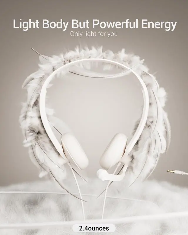 Alt view image 2 of 5 - FEABASK USB Headset with Microphone for PC - Wired Computer Headphones with Noise Cancelling Microphone for Home Office Online Class Skype Zoom Meetings