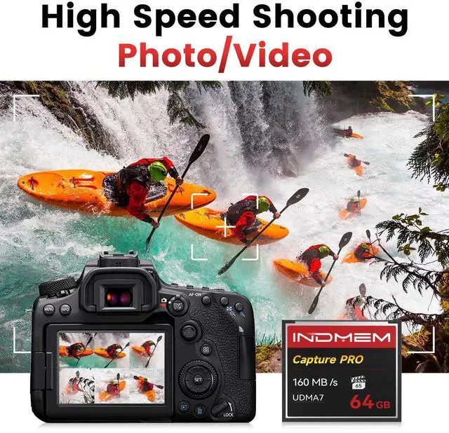 Alt view image 2 of 5 - CF Card 64GB Memory Card High Speed UDMA Up to 160MB/s Camera Cards Designed for Photographers & Videographers,Support High-Speed Continuous Shooting or 4K Video Recording