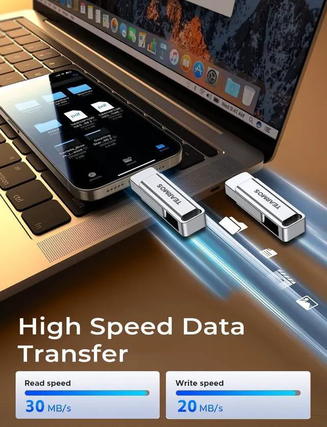 Alt view image 2 of 5 - TEARMOS 512GB Flash Drive Intended for iPhone iPad, Memory Stick Storage for Photos and Videos Backup, Compatible with iPhone iPad Android PC, Plug and Play, No Application Required (Metal Silver)