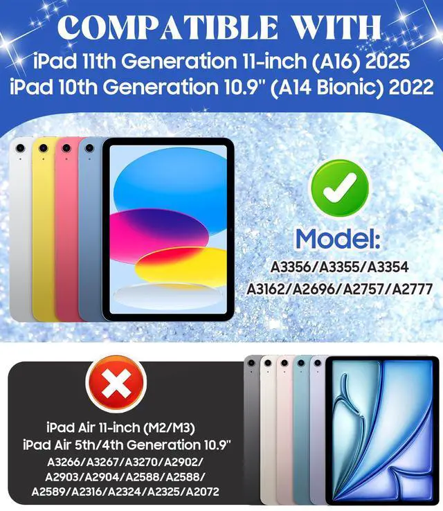 Alt view image 2 of 5 - Zonefoker for iPad 10th Generation Case 2022, iPad 10 th Gen 10.9'' Protective Cover with Pencil Holder, Multi-Angle Viewing Stand, Pocket Design, Folio Leather Cases for Boys Men, Marble Ocean Blue
