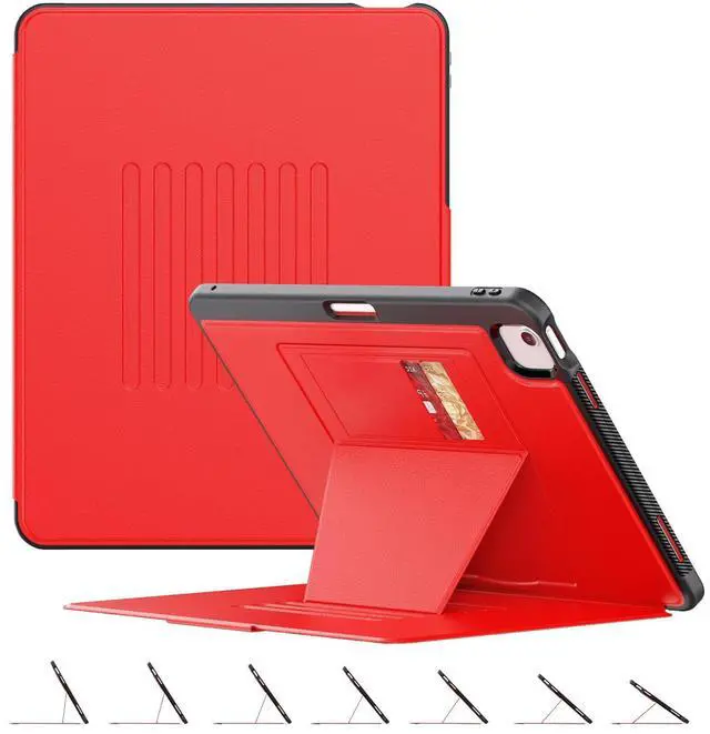 Main image of BLOSOMEET Smart Case for New iPad Air 13 Inch Case M3 2025 & M2 2024 with Magnetic Stand,Rugged Auto Sleep/Wake Kids Cover with Pen Holder, Card Slot,Red