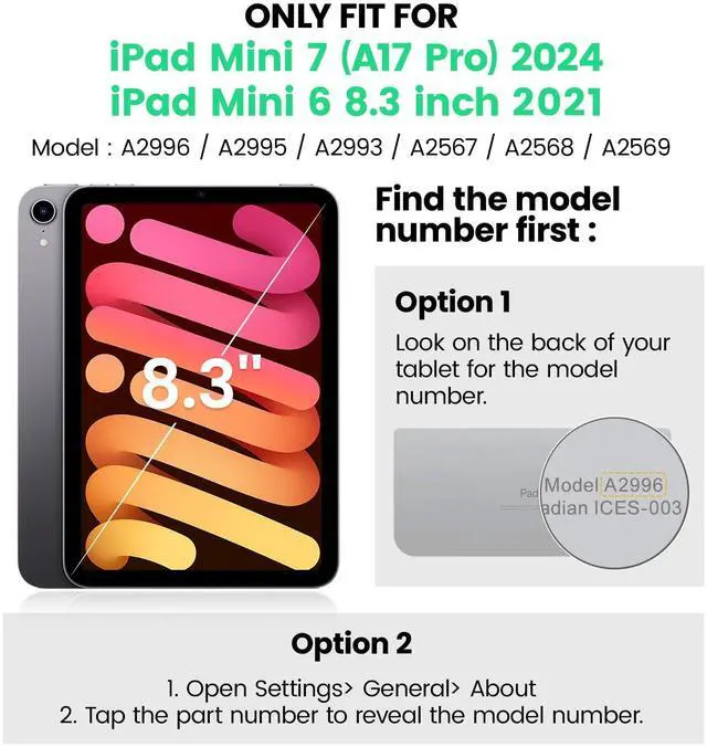 Alt view image 2 of 5 - SEYMAC Kids Case for iPad mini 7 (A17 Pro) 2024/ Mini 6 8.3, Full-Body Shockproof Protective Case with Screen Protector, Rotating Stand, Hand/Shoulder Strap for iPad mini 7th/ 6th Generation, Red