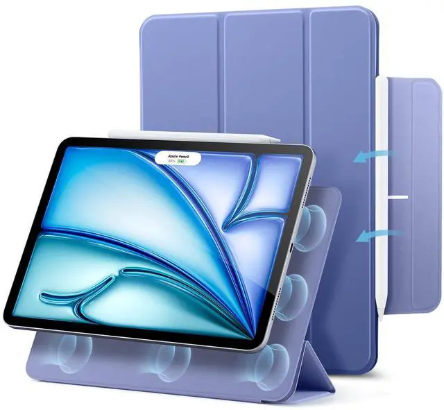 Main image of ESR for iPad Air 11 Inch Case M3/M2 (2025/2024), iPad Air 5th/4th Gen (2022/2020), Powerful Magnetic Attachment, Slim Trifold Stand Case, Auto Wake/Sleep, Durable Protection, Purple