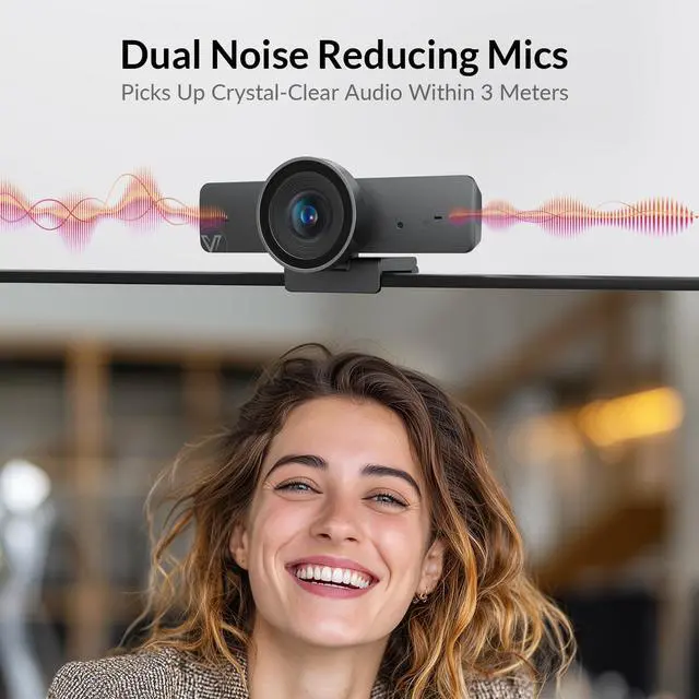 Alt view image 5 of 5 - AV Access 4K Conference Room Camera, 1/1.8' Sensor, Individuals Gallery, 120° FOV, 5X Digital Zoom, Auto Framing, Presenter Tracking, Dual Mics, ePTZ, Privacy Cover, Work with Teams, Zoom, Meet