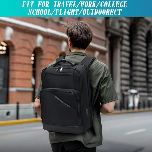 Alt view image 2 of 5 - KINGSLONG Backpack Bookbag Daypack Business: Carry Back Pack Bag fit For 15.6 inch Laptop Computer for School College Travel Work Men Women Water Resistant Lightweight Black3