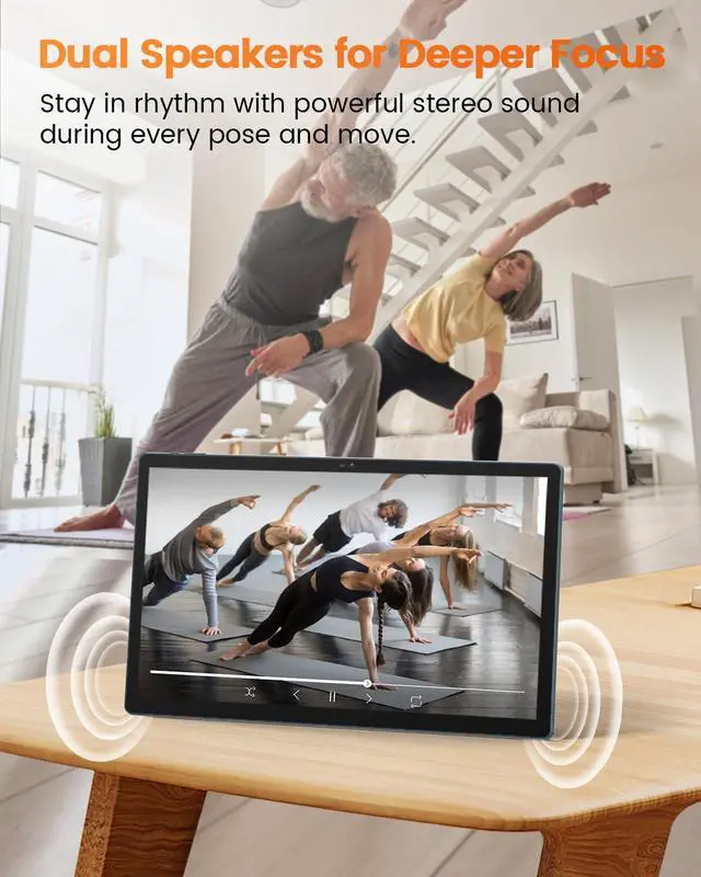 Alt view image 4 of 5 - HOOGEE 15.6 Inch Pro Tablet Android 14 Large Tablets 2025 Helio G99 Octa-Core 12GB+256GB, 1TB Expandable, 1080P 12000mAh 30W Fast Charge (Inches, 15.6, Blue, 256, GB)