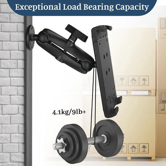 Alt view image 5 of 5 - Velpaw Heavy Duty Tablet Mount,1.5" Ball Aluminum Drill Base Tablet Holder, Compatible with 7.5''-13'' Tablets/iPad, Industrial iPad Holder for Wall, Truck, Warehouse,Dashboard,Boat