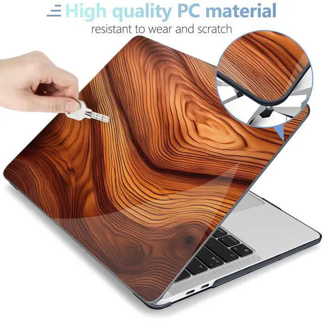 Alt view image 3 of 5 - MEEgoodo for MacBook Pro 13 inch Case 2022 2021 2020 A2338 M2/M1 A2251 A2289 with Touch ID,Clear Laptop Hard Shell Cases with Keyboard Webcam Cover & Trackpad Film & Type C Adapter, Tree Rings