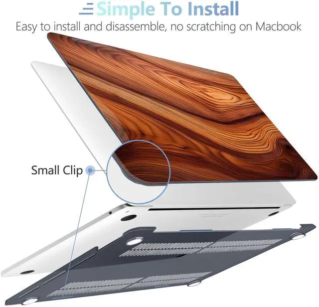 Alt view image 4 of 5 - MEEgoodo for MacBook Pro 13 inch Case 2022 2021 2020 A2338 M2/M1 A2251 A2289 with Touch ID,Clear Laptop Hard Shell Cases with Keyboard Webcam Cover & Trackpad Film & Type C Adapter, Tree Rings