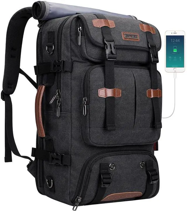 Main image of WITZMAN Travel Backpack for Men 40L Large Carry-on Airline Approved Convertible 3 in 1 laptop Bags Fit 17 inch(A8013 Black)