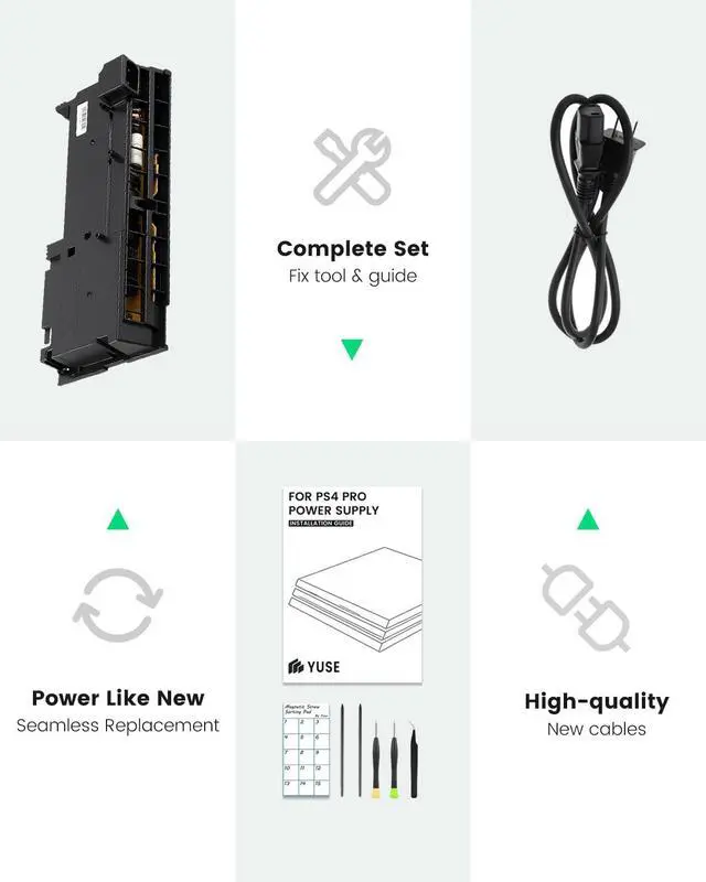 Alt view image 3 of 5 - LHM for PS4 Pro Power Supply Replacement ADP-300ER/N15-300P1A with Power Cord, for CUH-71xx Series Host Source Replacement